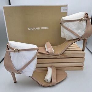 Michael Kors Ava Mid Sandal Womens 11 Lt Blush Patent Pink Heeled 40F9AVMA1A